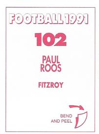 1991 Select AFL Stickers #102 Paul Roos Back